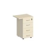 Брифинг-приставка с тумбой 4-ящичной с замком К-307