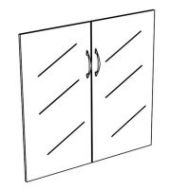 Двери стеклянные низкие прозрачные (2шт.) К-622