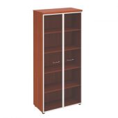 Шкаф для документов со стеклянными прозрачными дверьми в рамке ПТ-780