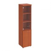 Шкаф для документов узкий со стеклянной прозрачной дверью ПТ-986